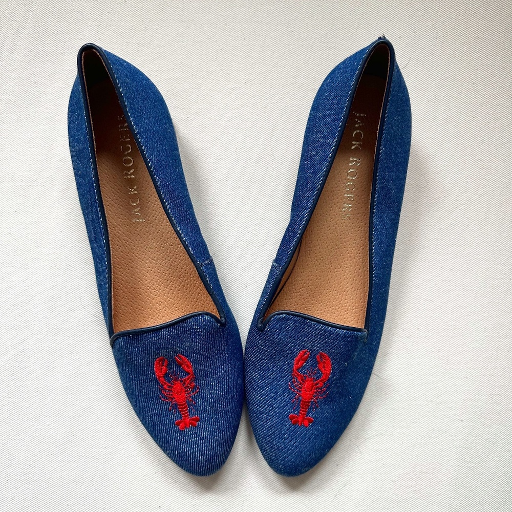 Jack Rogers denim lobster flat shoe